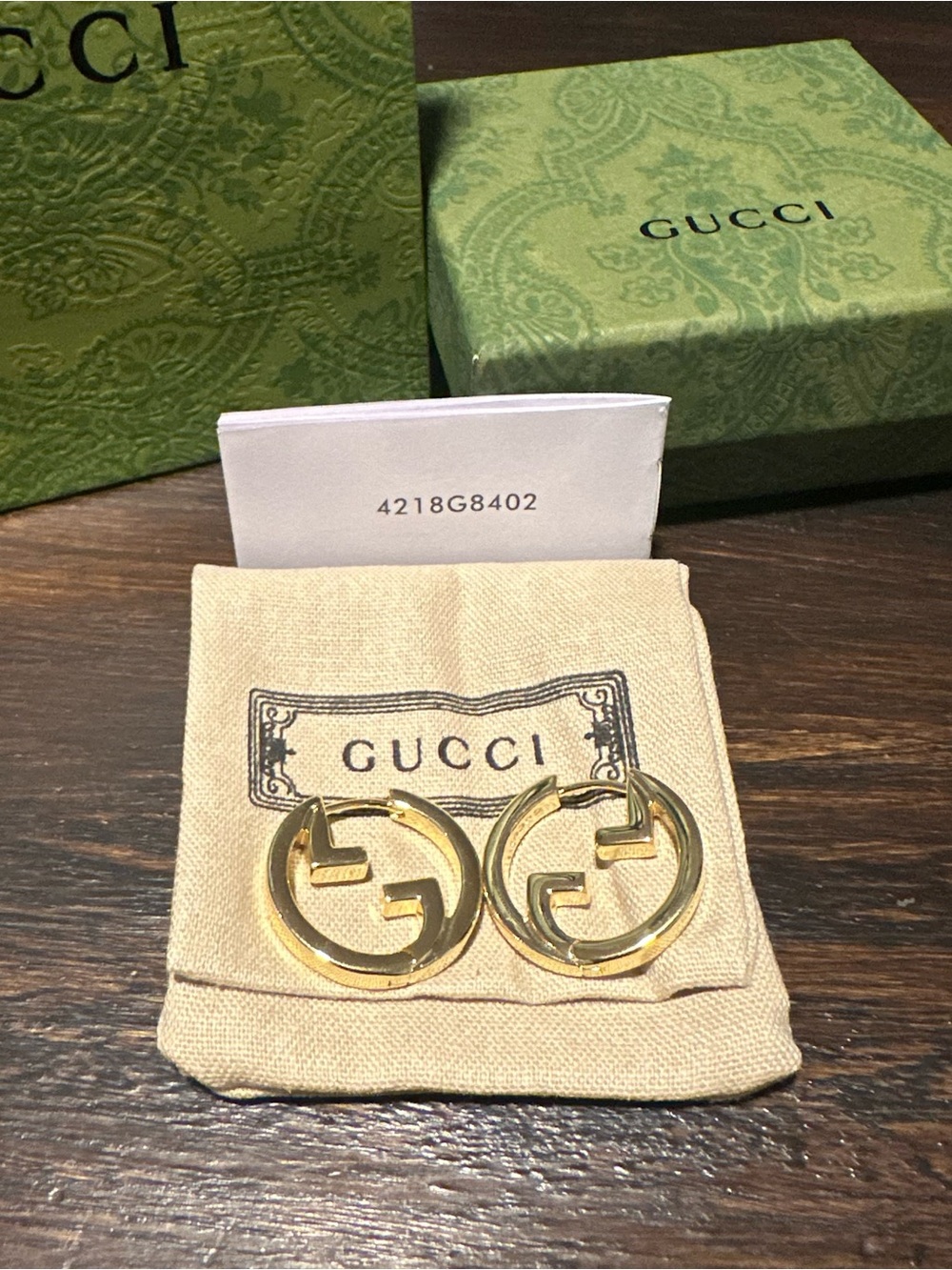 GUCCI Blondie Gold Hoop Earrings logo - Picture 2 of 7